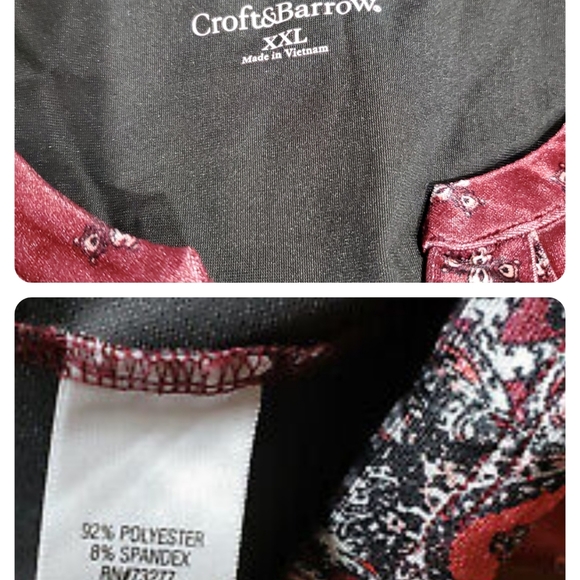 ➕️Croft & Barrow 💜 Velvet Long Sleeves Top - Picture 3 of 4